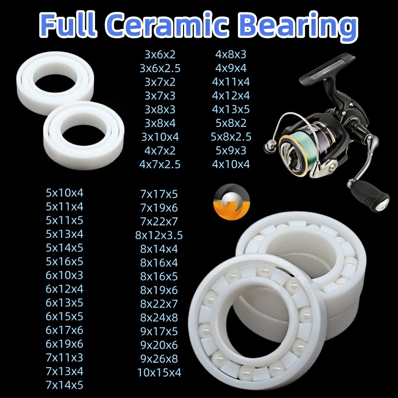 Fly Reel - 1 ชิ้น ตลับลูกปืนเซรามิกเซอร์โคเนียเต็มรูปแบบ MR84CE ขนาด 4x8x3