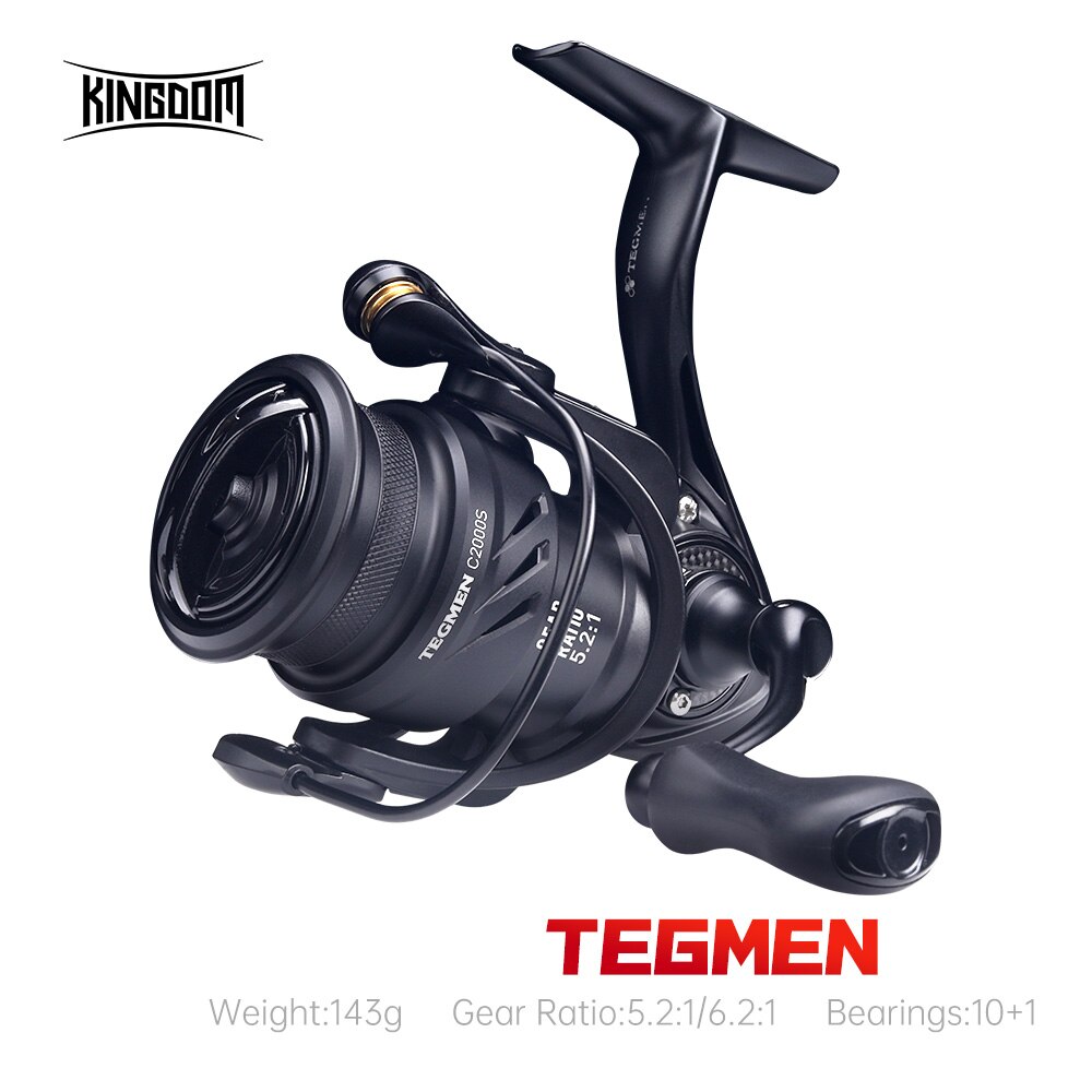 Surf Reel - Kingdom tegmen 5.2:1 6.2:1 143กรัมรอกตกปลาแบบหมุนอัตราทดเกียร์ความเร็วสูงคาร์บอนไฟเบอร์ตัวถังลากปริมาณ10 +