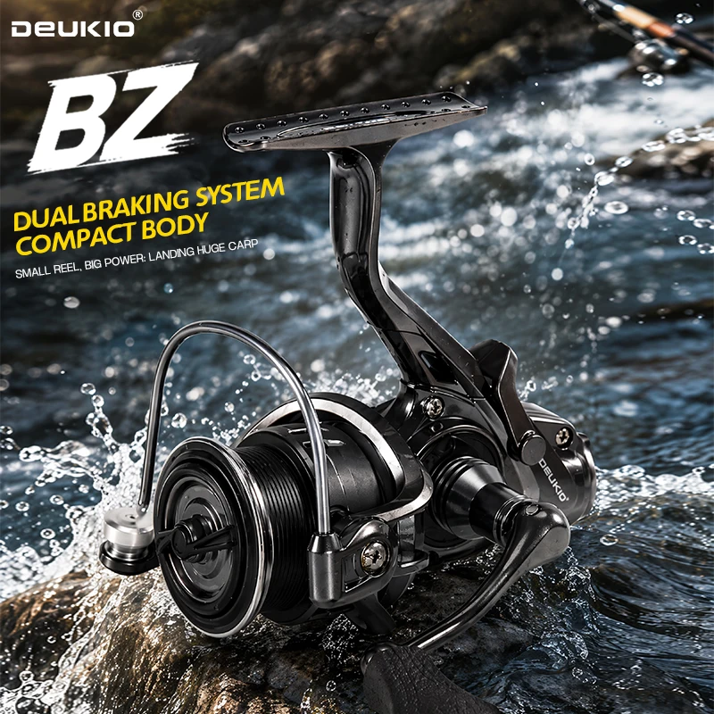 Surf Reel - รอกตกปลา DEUKIO แบบสปินนิ่งขนาดกะทัดรัด ระบบเบรกคู่ อัตราทดเกียร์ 5.1:1