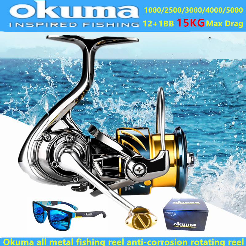รอกตกปลาโอคุมะ ออลเมทัล 12+1BB - Surf Reel บทวิจารณ์และราคา